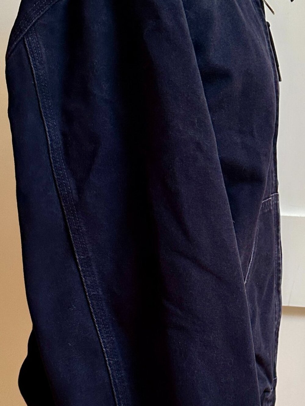Carhartt Navy Blue Full Zip Hooded Work Coat J25 MDT Size: M Excellent Condition - Picture 7 of 16